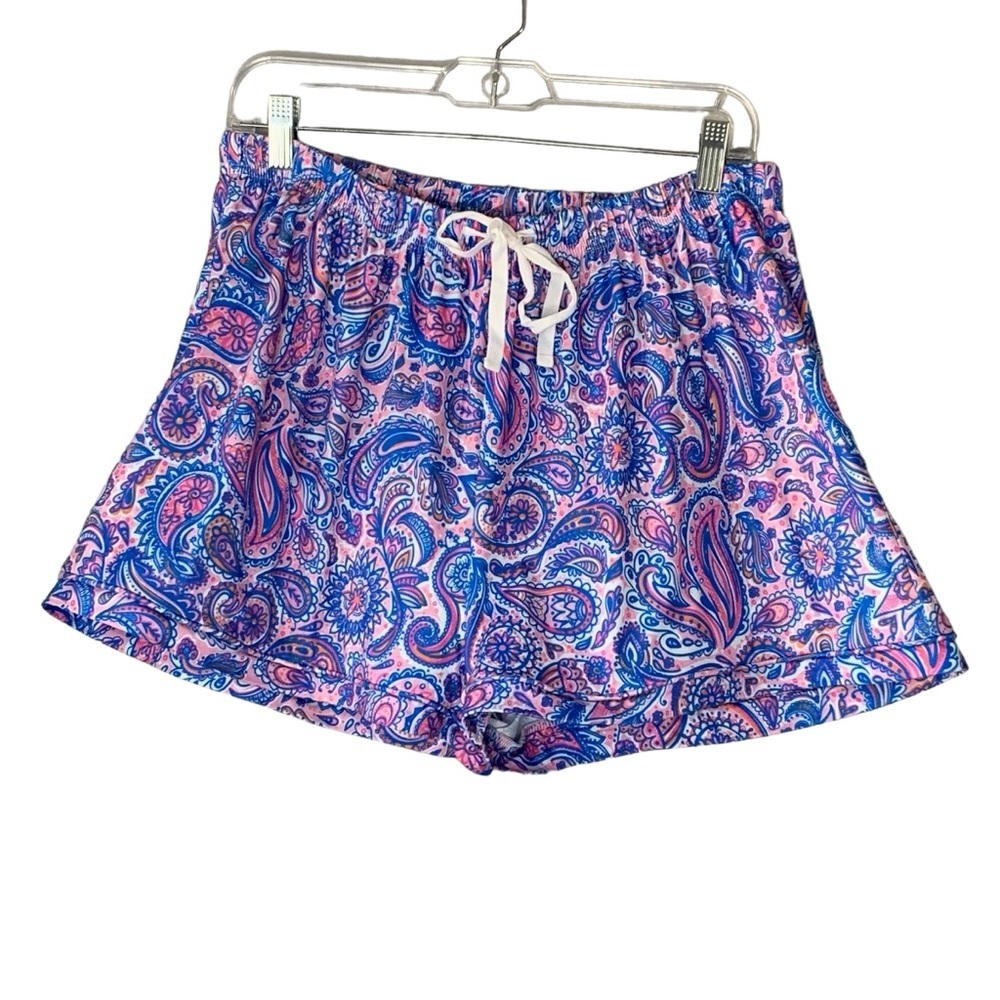 Southern‎ Couture blue and pink paisley lounge short pajama bottoms. Size XXL